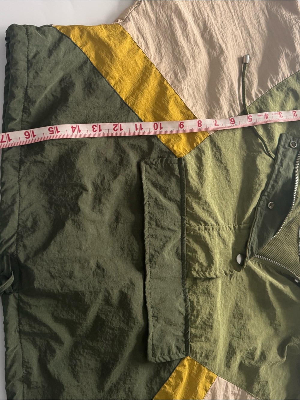 Bershka Olive Green Colorblock Hooded Bomber Jacket - Picture 7 of 8